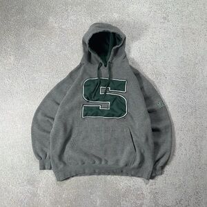 Vintage 90s Michigan State University grey hoodie